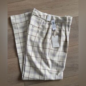 Wilfred Effortless Plaid Pants in Cream and Brown